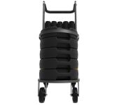 Mobile Banner Stake Stanchion Cart: Yellow Belt