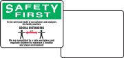 OSHA Safety First Quik Sign Fold-Ups®: For The Safety and Health of Our Customers and Employees This Facility Practices Social Distancing ...