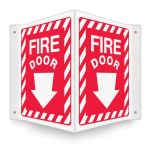 Safety Sign, Legend: FIRE DOOR