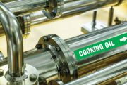 Accu-Detect Metal-Detectable, Self-Stick Pipe Markers: Cooking Oil