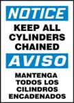 NOTICE KEEP ALL CYLINDERS CHAINED (BILINGUAL SPANISH)