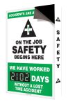 Changeable Magnetic Face Digi-Day® Electronic Scoreboards Starter Set: Accidents Are Avoidable On The Job Safety Begins Here