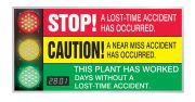 Digi-Day® 3 Electronic Signal Scoreboards:This Plant Has Worked _ Days Without A Lost Time Accident