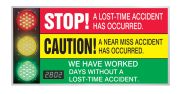 Digi-Day® 3 Electronic Signal Scoreboards: We Have Worked _ Days Without A Lost Time Accident