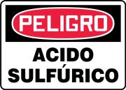 Safety Sign, Header: DANGER, Legend: SULFURIC ACID