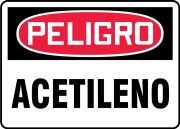 Safety Sign, Header: DANGER, Legend: DANGER ACETYLENE