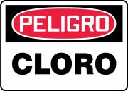 Safety Sign, Header: DANGER, Legend: CHLORINE