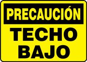 Safety Sign, Header: CAUTION, Legend: CAUTION LOW HEADROOM