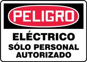 Safety Sign, Header: DANGER, Legend: DANGER ELECTRICAL HAZARD AUTHORIZED PERSONNEL ONLY