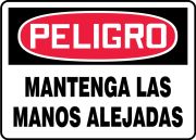 Safety Sign, Header: DANGER, Legend: KEEP HANDS CLEAR
