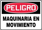 Safety Sign, Header: DANGER, Legend: MOVING MACHINERY