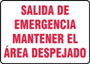 Safety Sign, Legend: EMERGENCY EXIT KEEP AREA CLEAR