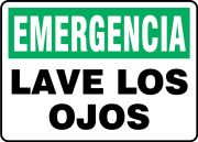 Safety Sign, Legend: EMERGENCY EYE WASH