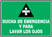 Safety Sign, Legend: EMERGENCY SHOWER AND EYE WASH (W/GRAPHIC)
