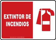 Safety Sign, Legend: FIRE EXTINGUISHER (W/GRAPHIC)