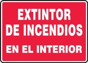 Safety Sign, Legend: FIRE EXTINGUISHER INSIDE