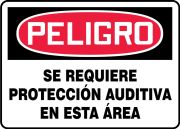 Safety Sign, Header: DANGER, Legend: DANGER HEARING PROTECTION REQUIRED IN THIS AREA