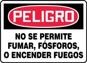 Safety Sign, Header: DANGER, Legend: DANGER NO SMOKING, MATCHES OR OPEN LIGHTS