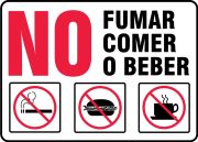 Safety Sign, Legend: NO SMOKING EATING OR DRINKING (W/GRAPHIC)
