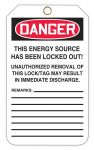 OSHA Danger Tags-By-The-Roll with Grommets: Do Not Operate - Equipment Locked Out
