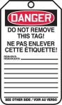 DANGER DO NOT START THIS MACHINE (BILINGUAL FRENCH - DE PAS FAIRE DÉMARRER CETTE MACHINE)