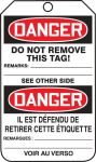 DANGER DO NOT OPERATE (English/French)