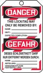DANGER DO NOT OPERATE (LOCK OUT TAG)(English/German)
