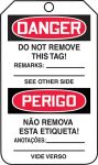 DANGER DO NOT OPERATE (English/Portuguese - Brazilian Dialect)