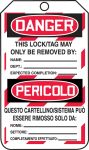 DANGER LOCKED OUT DO NOT OPERATE (LOCK OUT TAG) (English/Italian)