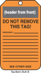 Safety Tag, Header: WARNING, Legend: FLAMMABLE