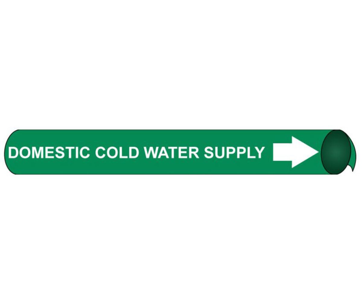 DOMESTIC COLD WATER RETURN PRECOILED/STRAP-ON PIPE MARKER