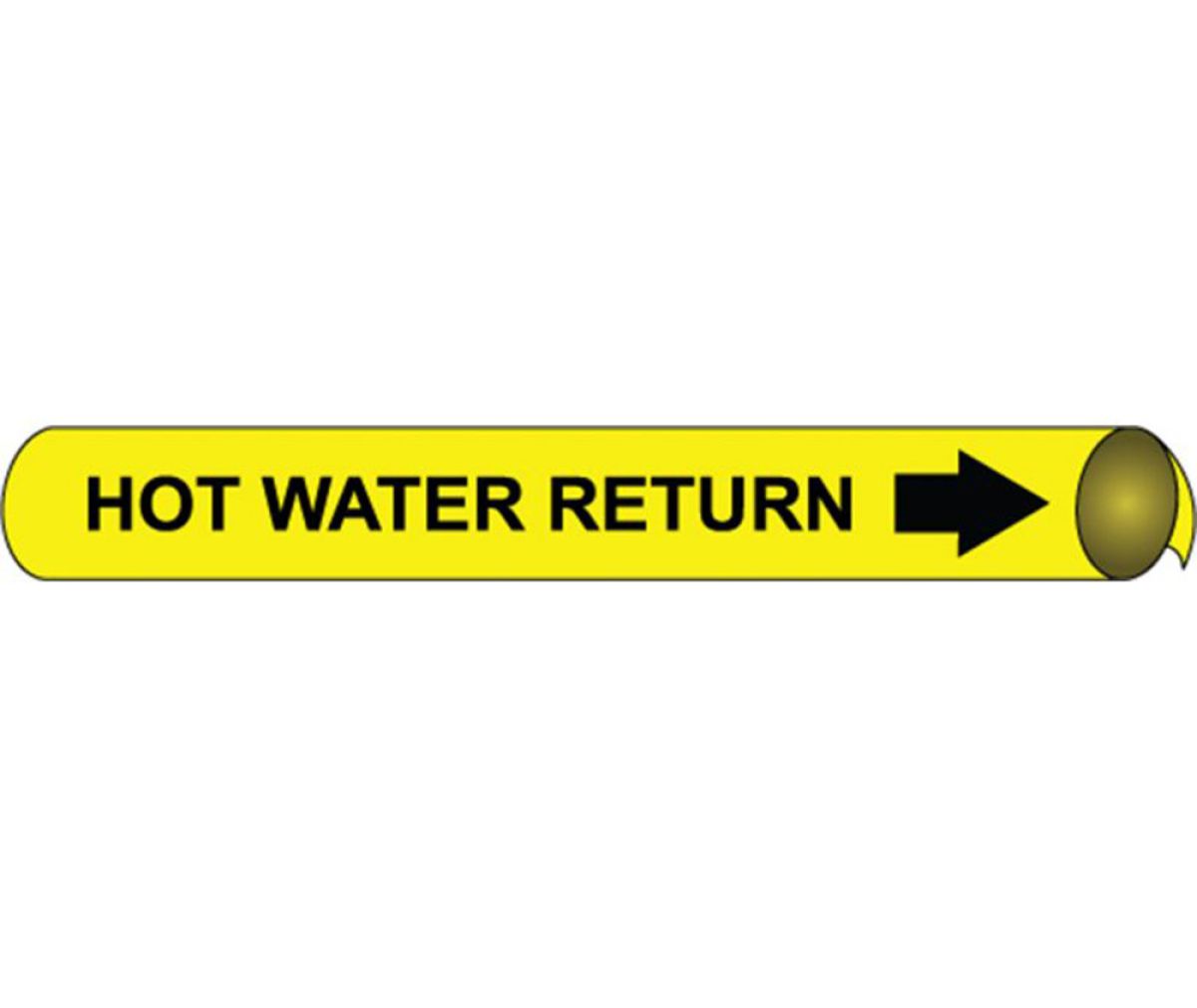 HOT WATER RETURN PRECOILED/STRAP-ON PIPE MARKER