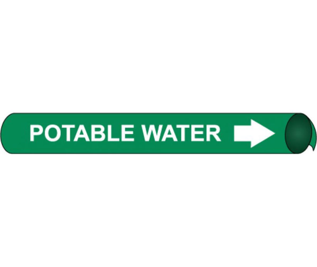 POTABLE WATER PRECOILED/STRAP-ON PIPE MARKER