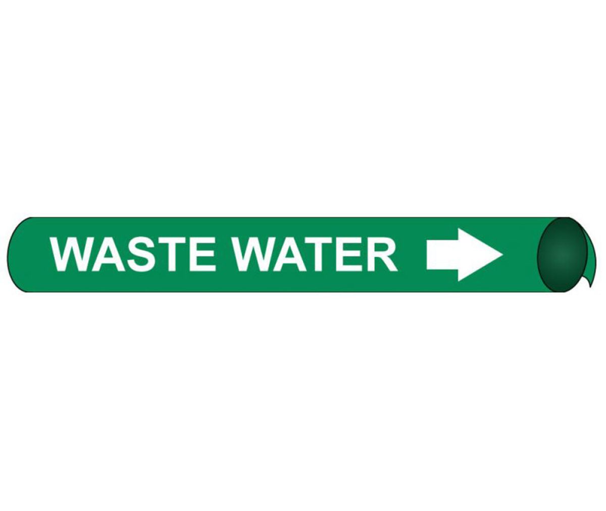 WASTE WATER PRECOILED/STRAP-ON PIPE MARKER