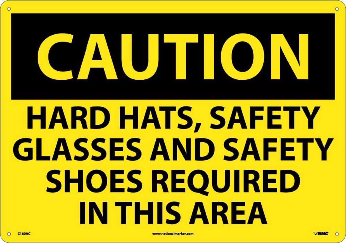 LARGE FORMAT CAUTION PPE REQUIRED SIGN