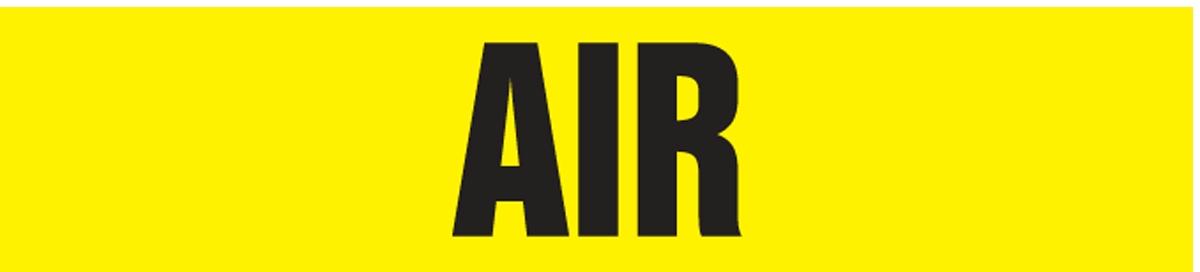 Pipe Marker, Legend: AIR - YELLOW BACKGROUND