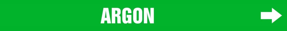 Pipe Marker, Legend: ARGON - GREEN BACKGROUND