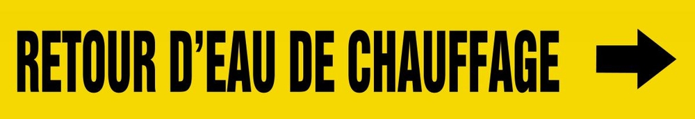 Pipe Marker, Legend: RETOUR D'EAU DE CHAUFFAGE
