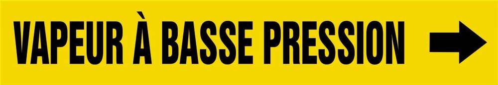 Pipe Marker, Legend: VAPEUR À BASSE PRESSION