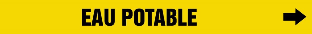 Pipe Marker, Legend: EAU POTABLE - YELLOW BACKGROUND