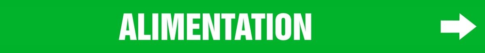 Pipe Marker, Legend: ALIMENTATION - GREEN BACKGROUND