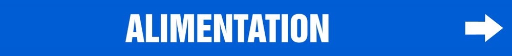 Pipe Marker, Legend: ALIMENTATION - BLUE BACKGROUND