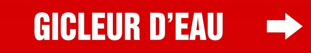 Pipe Marker, Legend: GICLEUR D'EAU