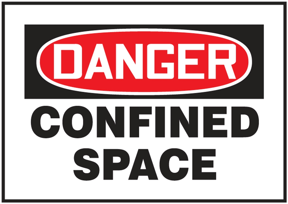 danger confined space sign in magnetic material