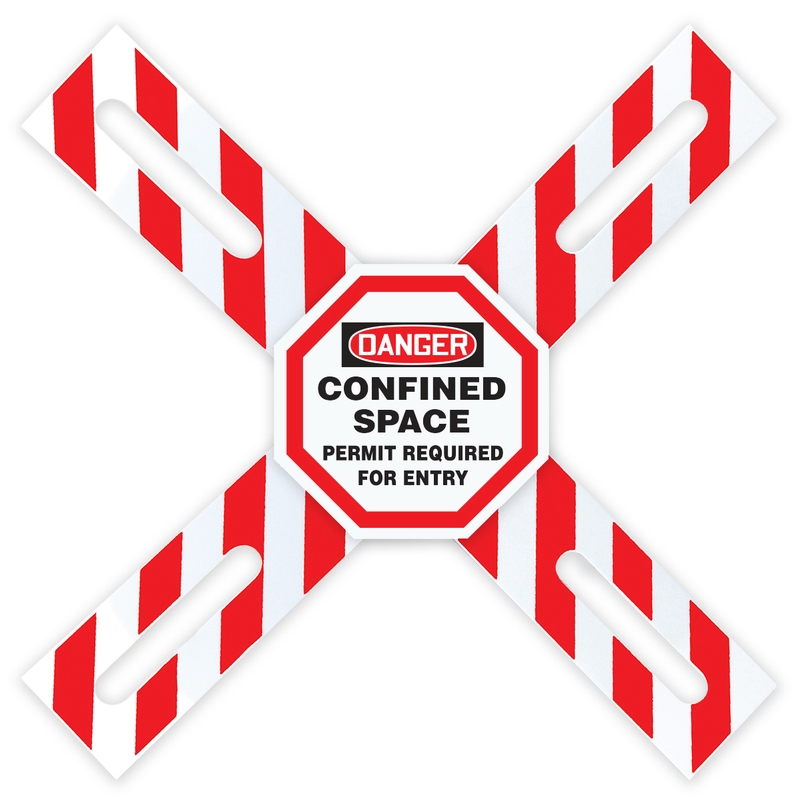 Confined Space, Legend: DANGER CONFINED SPACE PERMIT REQUIRED FOR ENTRY