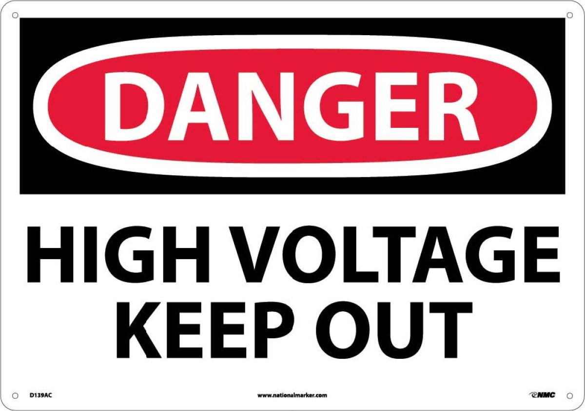 LARGE FORMAT DANGER HIGH VOLTAGE KEEP OUT SIGN
