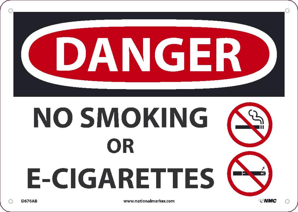 DANGER NO SMOKING OR E-CIGARETTES SIGN