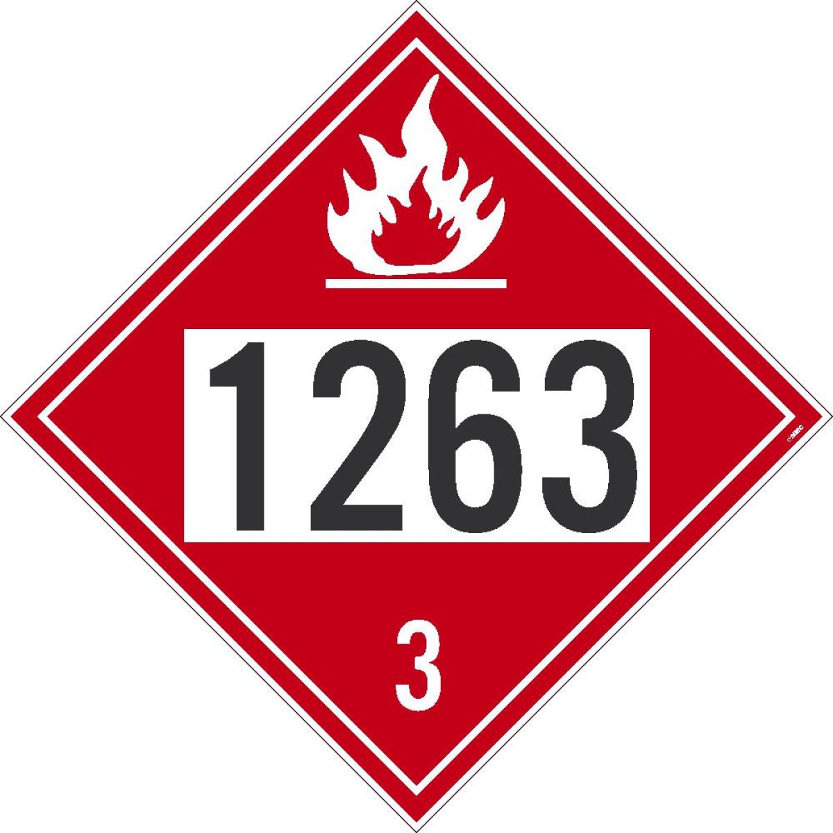 1263 3 DOT PLACARD SIGN