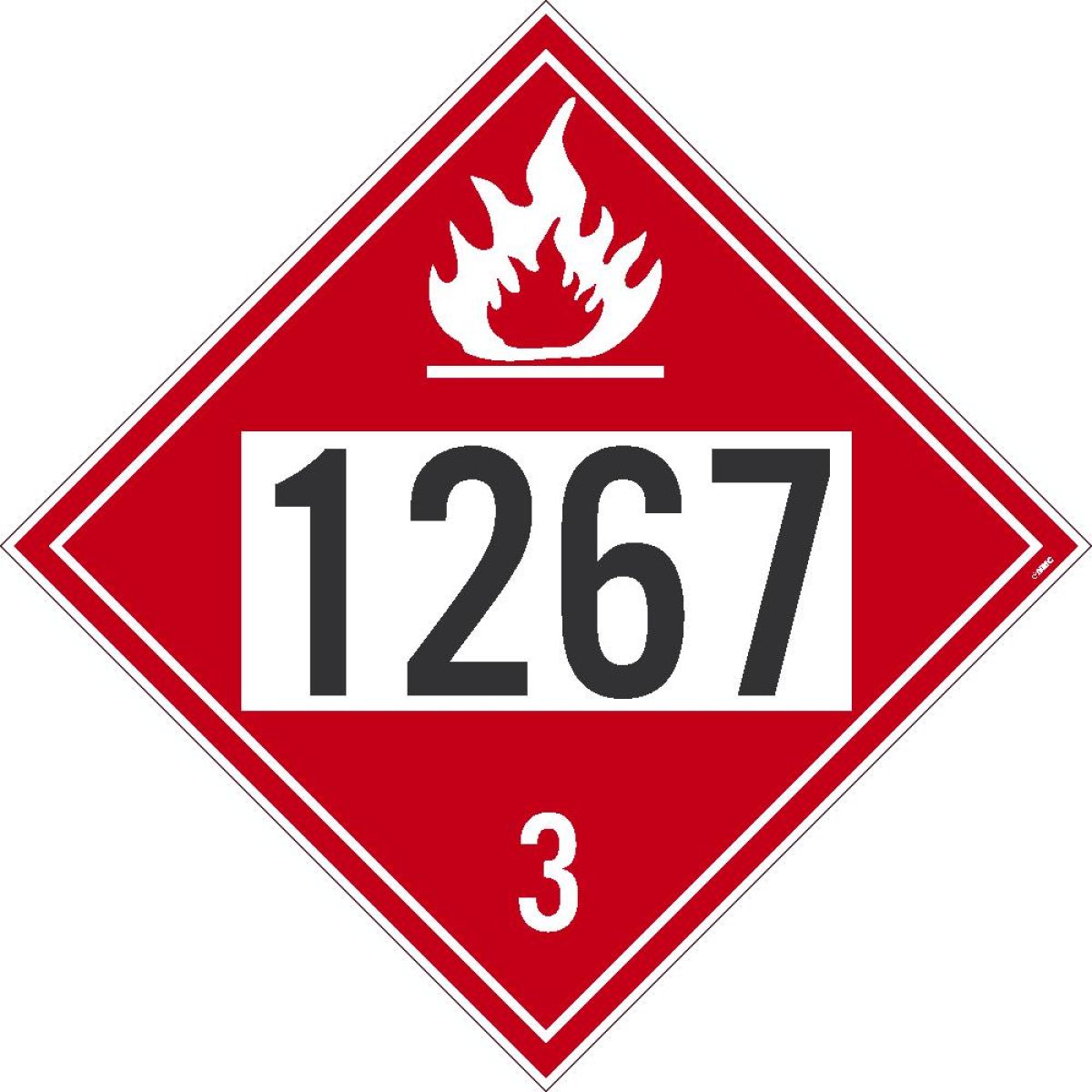 1267 3 DOT PLACARD SIGN
