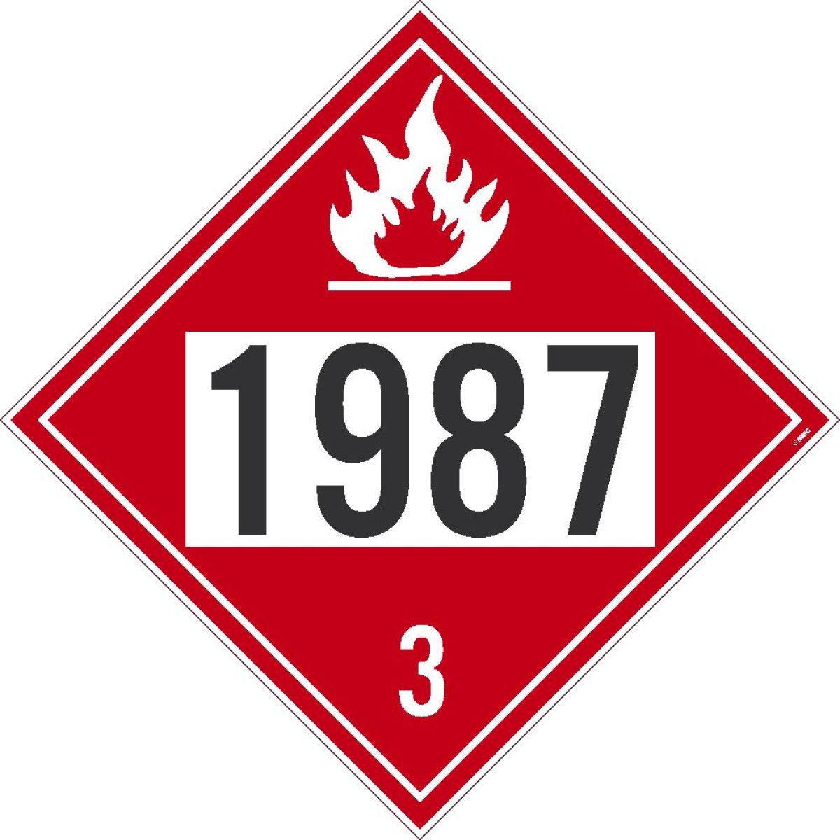 1987 3DOT PLACARD SIGN